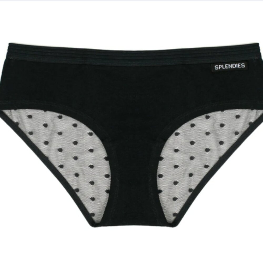 NWT Splendies Black Cotton Bikini Panties, WM
